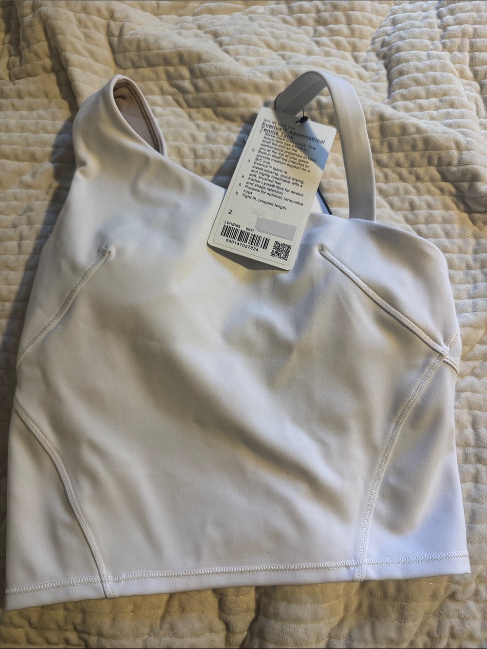 Lululemon White Athletic Cropped Tank Top